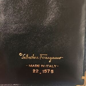 Salvatore Ferragamo Black Leather Card Holder